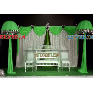 Configuración de escenario Mehandi DE BODA musulmana moderna Escenario nocturno Mehandi de boda india con elementos elegantes - Product Image 1