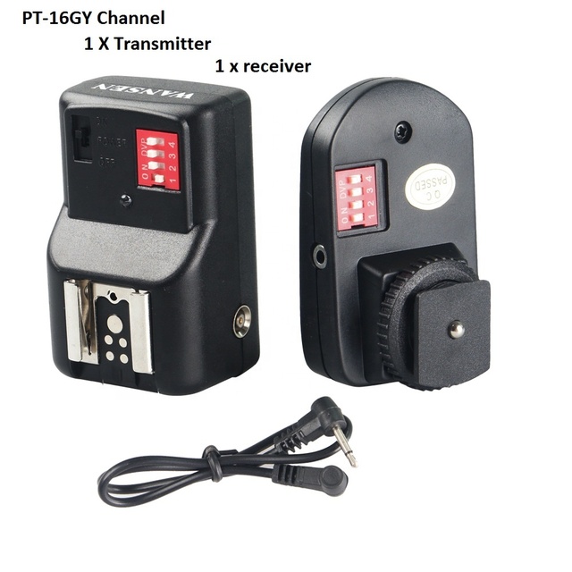PT-16GY 16 Channels Radio Wireless Remote Speedlite Flash Trigger Shutter Release for Canon Nikon Pentax Olympus Fuji Yongnuo