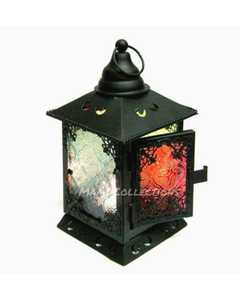 Lanterne décorative marocaine pour la maison Bougeoir de Noël du Nouvel An en verre multicolore Pots de bougie en métal de taille moyenne - Product Image 5