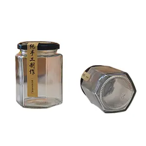 六角蜂蜜玻璃罐儿童防玻璃罐高品质有竞争力的价格快速交货定制设计 & 印花玻璃