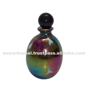 Flacons de parfum vides en verre de 50 ml de couleur irisée violette avec bouchon à poussoir - Product Image 3
