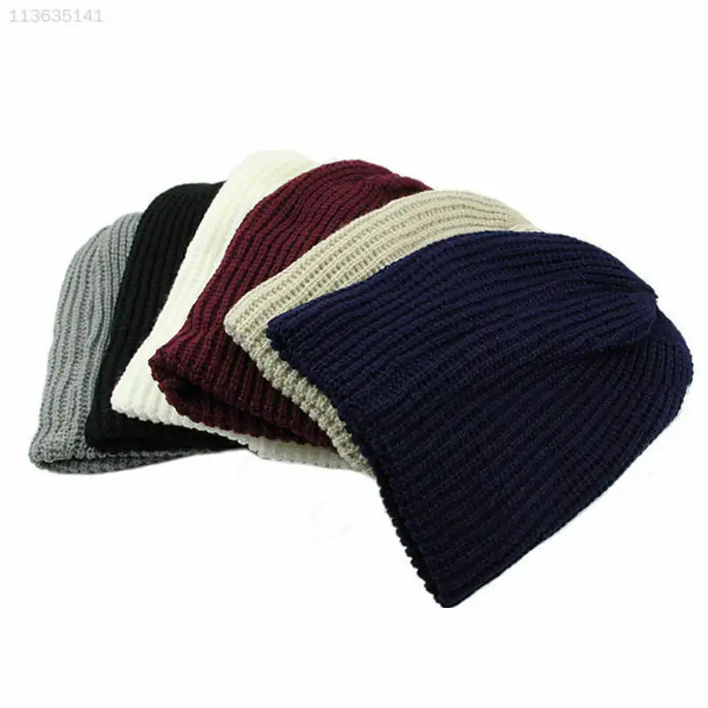 Beanies for Men, Knit Short Watch Cap Winter Warm Hats Mens Crochet Knitted Large Beanie Ski Caps Winter Baggy Hat