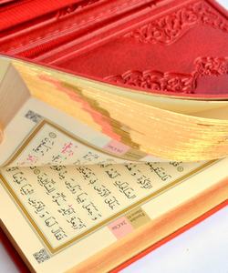 Premium Kwaliteit Arabische Moslim Heilige Koran Rood Fluweel Felroze Textiel Nieuw Heilig Voor Het Leren Van Gebedsmoskee Masjid Print - Product Image 1