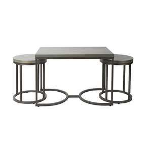 Hotel y restaurante Mesa de centro Uso Acabado antiguo Sofá Mesa de centro Base de metal de aluminio Mesa decorativa - Product Image 1