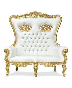 Chaise haute classique en or blanc, mobilier classique - Product Image 1