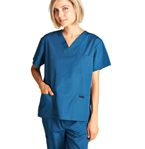 ชุดสครับ2ชิ้นสำหรับทั้งชายและหญิง XL ชุดพยาบาลสำหรับชายหญิงชุดยูนิฟอร์มห้องคาร์โก้คอวี - Product Image 2