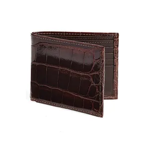 ファンシーな新しい美しい色のクロコダイルプリントデザイン男性手作り本物の革の財布と男性のファッションデザインの財布