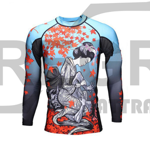 Protector de sarpullido mma de compresión, manga larga, estampado por sublimación, diseño OEM - Product Image 4