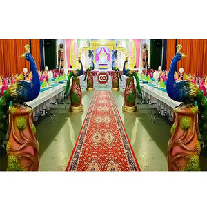 Statue de paon grandeur nature de mariage indien Statue de paon en fibre de grande taille pour mariage Statue de paon grandeur nature pour mariage - Product Image 1