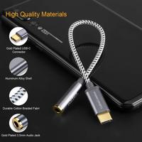 CableCreation USB-C auf 3,5mm Adapter mit Realtek DAC Chip Hi-Res Audio Typ-C Kopfhörerbuchse für iPhone 17 16 Pro Samsung S24