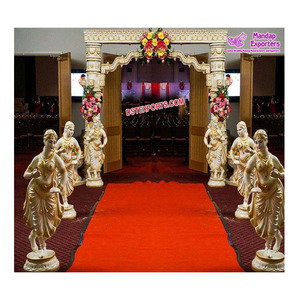 Decoración de entrada con tema de boda Srilankan, estatuas de baile de boda de lujo para entrada, estatuas de decoración de entrada real con puerta - Product Image 1