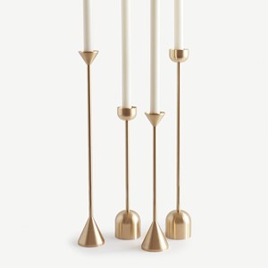 Juego de portavelas de Metal Vintage para decoración del hogar, Soporte redondo de 3 pilares, negro, antiguo - Product Image 2