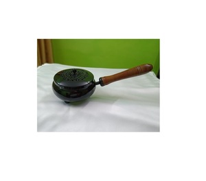 Brassworld India's <b>Polished</b> <b>Black</b> Brass Thurible with Wooden Handle Religious Model Church Supply Craft Gift Customizable Logo - Product Image 1