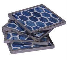 Sous-verre créatif en incrustation d'os Décoration faite à la main Tasse à thé Sous-verre meilleur design de fleurs Sous-verre Produits Offre Spéciale - Product Image 5