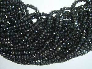 Precio al por mayor: Cuentas de espinela negra natural con baño de oro, facetadas en forma de rondel, tamaño 3-3.5mm, longitud del hilo 13mm, para fabricación de joyas. - Product Image 2