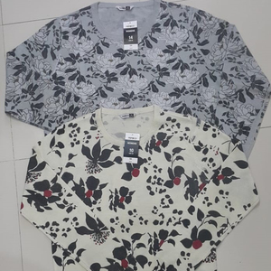 Suéter de cuello de manga larga para mujer de Otoño de calidad Premium 100% algodón negocios Casual marca etiqueta Bangladesh Stock impreso - Product Image 1