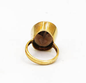 Quartz fumé naturel pierres précieuses 925 argent Sterling massif plaqué or bague faite à la main bijoux gothiques pour Black friday - Product Image 3