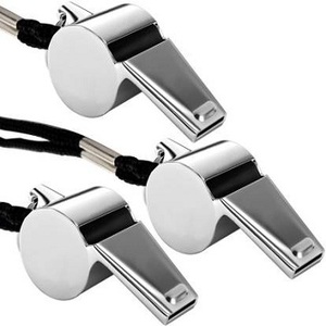 Sifflet d'arbitre de sport en laiton lourd pour le rugby de football scolaire avec longes et chaîne - Product Image 6