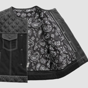 Men's High Quality Breathable Waterproof Genuine Leather Custom Design Biker Waistcoat <b>Vest</b> - Product Image 3