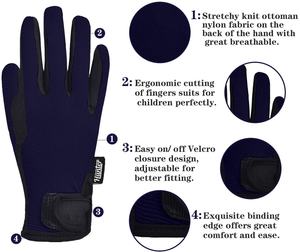 Gants d'équitation en cuir synthétique de meilleure qualité, gants de course d'équitation sur mesure - Product Image 4