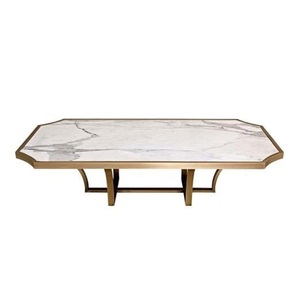 Table gigogne faite à la main au design européen Mobilier de luxe pour chambre d'hôtel et de restaurant Table centrale en fer avec Offre Spéciale en verre - Product Image 6