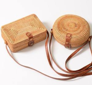 Woven Rattan Bag Handmade Round Straw Shoulder Bag <b>Small</b> Beach <b>HandBags</b> Women Summer Hollow Crossbody Bags - Product Image 1