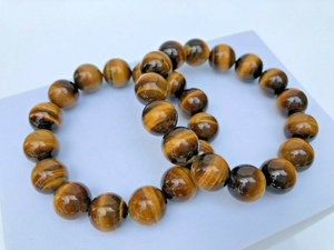 Tiger's Eye <b>Gemstone</b> <b>Bracelet</b> Tiger's Eye Bangle Tiger's Eye Beads <b>Bracelet</b> Natural 1 Piece Opp Bag Fashion Unisex Yellow PK - Product Image 5