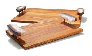 Bandeja de Servir de Madera Hecha a Mano por el Fabricante, Ecológica, con Logotipo Personalizado Grabado, Acabado Pulido 'Make India' de Grado Doméstico B.S. - Product Image 2