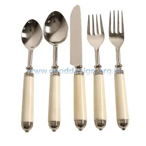 New Designer White Natural Bone Griff Besteck Set Hochzeits feier Royal Besteck Sets