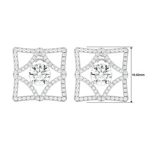 Exquisitos pendientes de oro blanco de 10 quilates con diamantes, joyería de calidad premium para mujer - Product Image 1