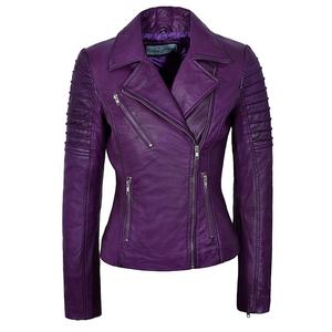 Veste de moto en cuir d'agneau véritable pour femmes PIHA SPORTS - Séchage rapide, coupe-vent, vêtements d'extérieur d'hiver, doublure en polyester, fermeture éclair - Product Image 1