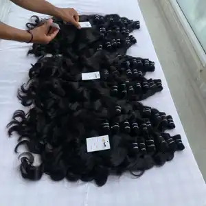 100% Raw indian Unprocessed Virgin Cuticle Aligned Human Hair Extensions,Peruvian hair Bulk body Wave Bundles With Closure