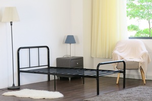2026 Modern Design U-Bend <b>Headboard</b> Dormitory <b>Single</b> Metal Bed Frame MWF Brand at Cheap Price - Product Image 3