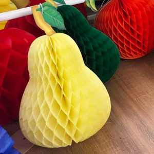 Fruit <b>Honeycomb</b> Pear Paper Wall <b>Decorations</b> for Partys-for Thanksgiving Easter Halloween-CE-9967 - Product Image 1