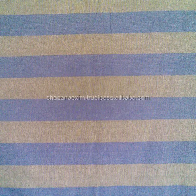 Wholesale Textile 100% Cotton Fabrics for Bed Sheet Cushion Cover Dress Handloom Striped Fabric India