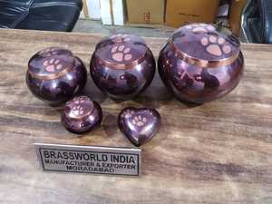 โกศบรรจุอัฐิสัตว์เลี้ยงโลหะสไตล์อเมริกันสีม่วงรากูทุกขนาด สำหรับงานศพ ยี่ห้อ BRASSWORLD อินเดีย - Product Image 3