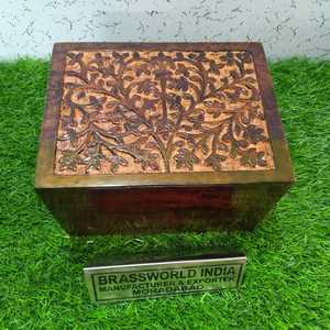 RECTANGLE DE BOIS BRUN FONCÉ BRILLANT Adulte URNE FOURNITURES PAR BRASSWORLD INDE - Product Image 4