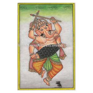 Hecho a mano de mármol pintura baile Ganesh - Product Image 1