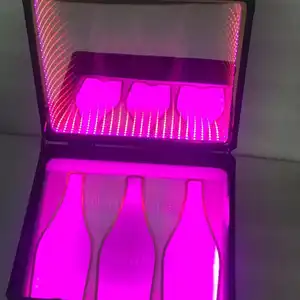 3 şişe LED renk değiştirme kutusu Ace Spade VIP şişesi taşıma çantası gece kulübü için