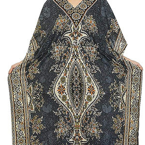 Vestido Caftán Largo/corto Boho Hippie - Talla Grande, Estampado Animal/floral, Mangas Kimono, Hecho En India