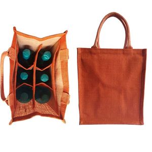 Jute 6 bouteille sacs - Product Image 5