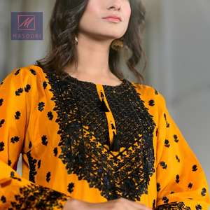 Kurti traditionnel indien de haute qualité, fabriqué à la main en coton, marque Masoori, pour femmes adultes, fabriqué au Pakistan - Product Image 5