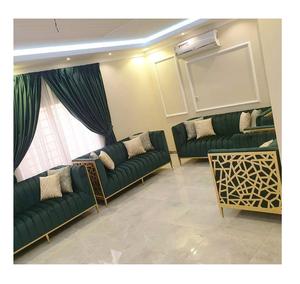 Canapé marocain Sedari Jalsa Salon marocain Luxe Ensemble de canapés en U Ensemble de canapés en bois Meubles de salon en bois - Product Image 1