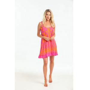 European Mini <b>Dress</b> Vibrant <b>Mexican</b> Floral Embroidered Bohemian Tunic with Customized Tasseled Spaghetti Strap Sexy Hippie Style - Product Image 1