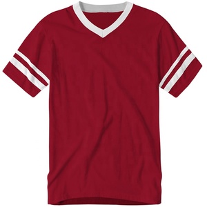 100% algodón y poliéster de alta calidad, Camiseta estampada de gran tamaño con cuello en V para hombre, color sólido - Product Image 1