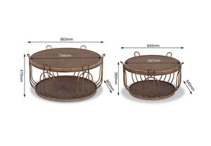Élégante table basse ronde en métal au design classique intemporel disponible en plusieurs tailles, parfaite pour les salons élégants - Product Image 4
