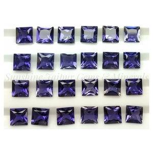 Piedra preciosa de iolita Natural de corte cuadrado de 3mm de alta calidad, piedra suelta facetada con certificado IGI, precio de fábrica al por mayor - Product Image 2