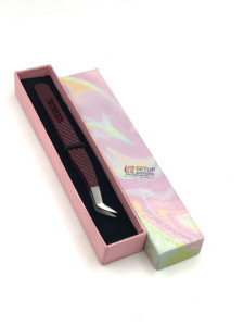 แหนบต่อขนตาสำหรับติดเพชรอุปกรณ์เสริมความงามแบบรัสเซียเคลือบผงไวน์อุปกรณ์เสริมความงามแบบมืออาชีพ - Product Image 5