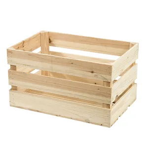 Boîte de rangement en bois rustique, boîte de rangement bon marché en bois pour légumes et fruits à vendre 2019