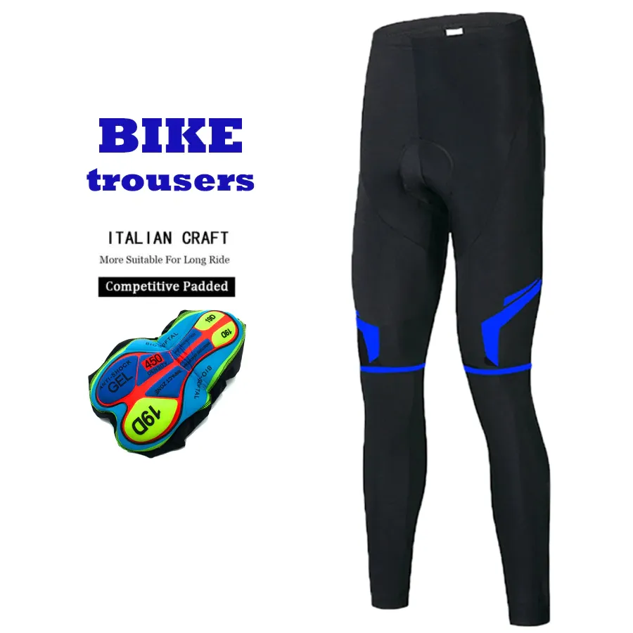 High Elastic Men's Cycling Bike Pants Unique Design Padded Long Bicycle Compression Tights Breathable Trousers